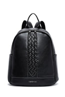 Women's Black Patterned Backpack | Derimod Women's Black Patterned Backpack | Derimod