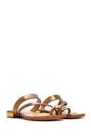 Women's Bronze Stone Metallic Slippers | Derimod Women's Bronze Stone Metallic Slippers | Derimod