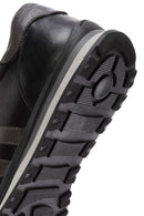 Erkek Siyah Bağcıklı Deri Casual Sneaker | Derimod Erkek Siyah Bağcıklı Deri Casual Sneaker | Derimod