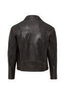 Lugano Women's Brown Vintage Biker Leather Jacket | Derimod Lugano Women's Brown Vintage Biker Leather Jacket | Derimod