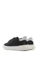 Men's Black Lace-up Thick-Sole Leather Sneaker | Derimod Men's Black Lace-up Thick-Sole Leather Sneaker | Derimod