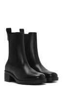 Women's Black Thick Heeled Leather Chelsea Boots | Derimod Women's Black Thick Heeled Leather Chelsea Boots | Derimod