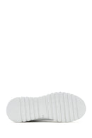 Women's White Lace-Up Leather Sneaker | Derimod Women's White Lace-Up Leather Sneaker | Derimod