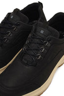 Erkek Siyah Bağcıklı Kalın Tabanlı Nubuk Deri Casual Sneaker | Derimod Erkek Siyah Bağcıklı Kalın Tabanlı Nubuk Deri Casual Sneaker | Derimod