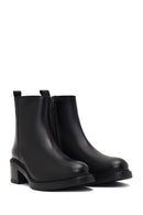 Women's Black Zippered Leather Boots | Derimod Women's Black Zippered Leather Boots | Derimod