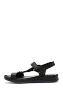 Kadın Siyah Deri Comfort Sandalet | Derimod Kadın Siyah Deri Comfort Sandalet | Derimod