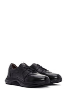 Erkek Siyah Bağcıklı Deri Casual Sneaker | Derimod Erkek Siyah Bağcıklı Deri Casual Sneaker | Derimod