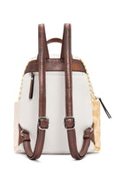 Woman Beige Leopard Print Backpack | Derimod Woman Beige Leopard Print Backpack | Derimod