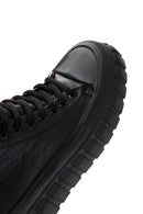 Erkek Siyah Kalın Tabanlı Deri Blekli Sneaker Bot | Derimod Erkek Siyah Kalın Tabanlı Deri Blekli Sneaker Bot | Derimod