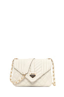 Woman Cream Chain Strap Quilted Crossbody Bag | Derimod Woman Cream Chain Strap Quilted Crossbody Bag | Derimod