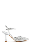 Women's Grey Ankle Buckle Braided Thin Heeled Shoes | Derimod Women's Grey Ankle Buckle Braided Thin Heeled Shoes | Derimod