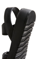Women's Black Knit Patterned Sandals | Derimod Women's Black Knit Patterned Sandals | Derimod