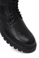 Male Black Zip Closure Leather Combat Boots | Derimod Male Black Zip Closure Leather Combat Boots | Derimod
