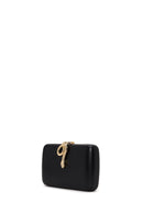 Woman Black Accessory-Detail Long Chain-Strap Mini Evening Clutch Bag | Derimod Woman Black Accessory-Detail Long Chain-Strap Mini Evening Clutch Bag | Derimod