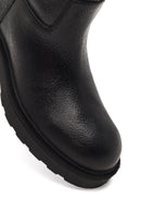 Women's Black Thick-Soled Leather Boot | Derimod Women's Black Thick-Soled Leather Boot | Derimod