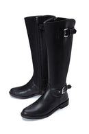 Women's Black Zippered Buckle Boots | Derimod Women's Black Zippered Buckle Boots | Derimod