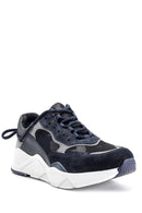 Erkek Süet Detaylı Deri Sneaker | Derimod Erkek Süet Detaylı Deri Sneaker | Derimod