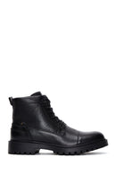 Men's Black Leather Boots Flat Boots | Derimod Men's Black Leather Boots Flat Boots | Derimod
