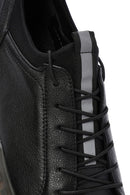 Erkek Siyah Kalın Tabanlı Bağcıklı Deri Casual Sneaker | Derimod Erkek Siyah Kalın Tabanlı Bağcıklı Deri Casual Sneaker | Derimod