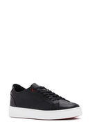 Erkek Siyah Bağcıklı Deri Sneaker | Derimod Erkek Siyah Bağcıklı Deri Sneaker | Derimod