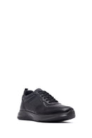 Erkek Siyah Bağcıklı Deri Casual Sneaker | Derimod Erkek Siyah Bağcıklı Deri Casual Sneaker | Derimod