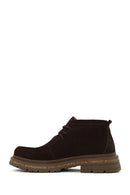 Male Brown Lace-up Thick-Soled Suede Casual Boots | Derimod Male Brown Lace-up Thick-Soled Suede Casual Boots | Derimod