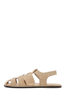 Women's Mink Buckled Suede Leather Sandals | Derimod Women's Mink Buckled Suede Leather Sandals | Derimod