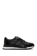 Men's Black Leather Printed Sneaker | Derimod Men's Black Leather Printed Sneaker | Derimod