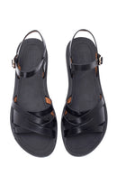 Women's Black Casual Heeled Sandals | Derimod Women's Black Casual Heeled Sandals | Derimod