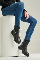 Buckle Women's Leather Boots | Derimod Buckle Women's Leather Boots | Derimod