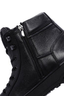 Men's Black Zippered Leather Boots | Derimod Men's Black Zippered Leather Boots | Derimod