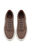 Men's Beige Lace-Up Thick-Sole Suede Leather Sneakers | Derimod Men's Beige Lace-Up Thick-Sole Suede Leather Sneakers | Derimod