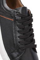Men's Black Lace-up Leather Sneaker | Derimod Men's Black Lace-up Leather Sneaker | Derimod