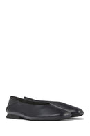 Camper Women's Black Casi Myra Leather Ballerinas | Derimod Camper Women's Black Casi Myra Leather Ballerinas | Derimod
