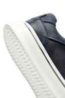 Erkek Lacivert Bağcıklı Kalın Tabanlı Deri Sneaker | Derimod Erkek Lacivert Bağcıklı Kalın Tabanlı Deri Sneaker | Derimod