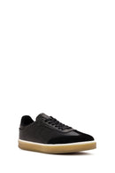 Erkek Siyah Bağcıklı Deri Sneaker | Derimod Erkek Siyah Bağcıklı Deri Sneaker | Derimod