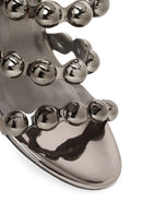 Woman Anthracite High Thin-Heeled Slipper | Derimod Woman Anthracite High Thin-Heeled Slipper | Derimod
