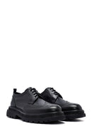 Male Black Lace-Up Thick-Soled Leather Casual Shoes | Derimod Male Black Lace-Up Thick-Soled Leather Casual Shoes | Derimod