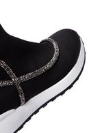 Kadın Siyah Taşlı Bilekli Sneaker | Derimod Kadın Siyah Taşlı Bilekli Sneaker | Derimod