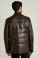 Buffon Men's Leather Jacket | Derimod Buffon Men's Leather Jacket | Derimod