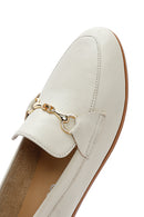 Women's Cream Leather Masculine Loafer | Derimod Women's Cream Leather Masculine Loafer | Derimod