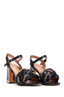 Women's Black Thick Heeled Sandals | Derimod Women's Black Thick Heeled Sandals | Derimod