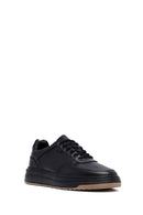 Erkek Siyah Bağcıklı Deri Sneaker | Derimod Erkek Siyah Bağcıklı Deri Sneaker | Derimod