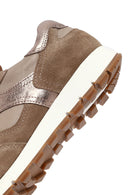 Kadın Vizon Bağcıklı Deri Sneaker | Derimod Kadın Vizon Bağcıklı Deri Sneaker | Derimod