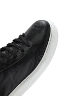 Men's Black Lace-up Thick-Sole Leather Sneaker | Derimod Men's Black Lace-up Thick-Sole Leather Sneaker | Derimod