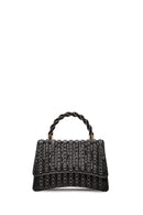 Women's Anthracite Long Strap Stone Mini Handbag | Derimod Women's Anthracite Long Strap Stone Mini Handbag | Derimod
