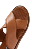 Women's Tan Elastic Leather Sandals | Derimod Women's Tan Elastic Leather Sandals | Derimod