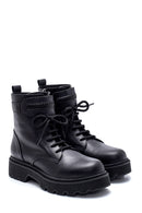 Women's Black Leather Zippered Boots | Derimod Women's Black Leather Zippered Boots | Derimod