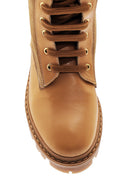 Women's Beige Leather Suede Detailed Boots | Derimod Women's Beige Leather Suede Detailed Boots | Derimod