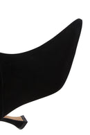 Women's Black Heeled Suede Leather Boots | Derimod Women's Black Heeled Suede Leather Boots | Derimod